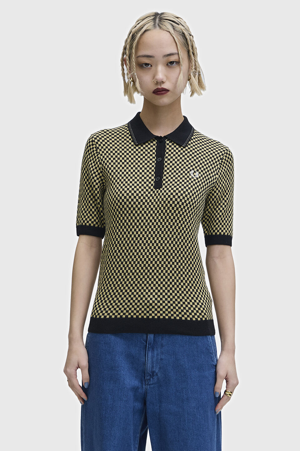 FRED PERRY 「Chequerboard Knitted Shirt」|ポロシャツ|