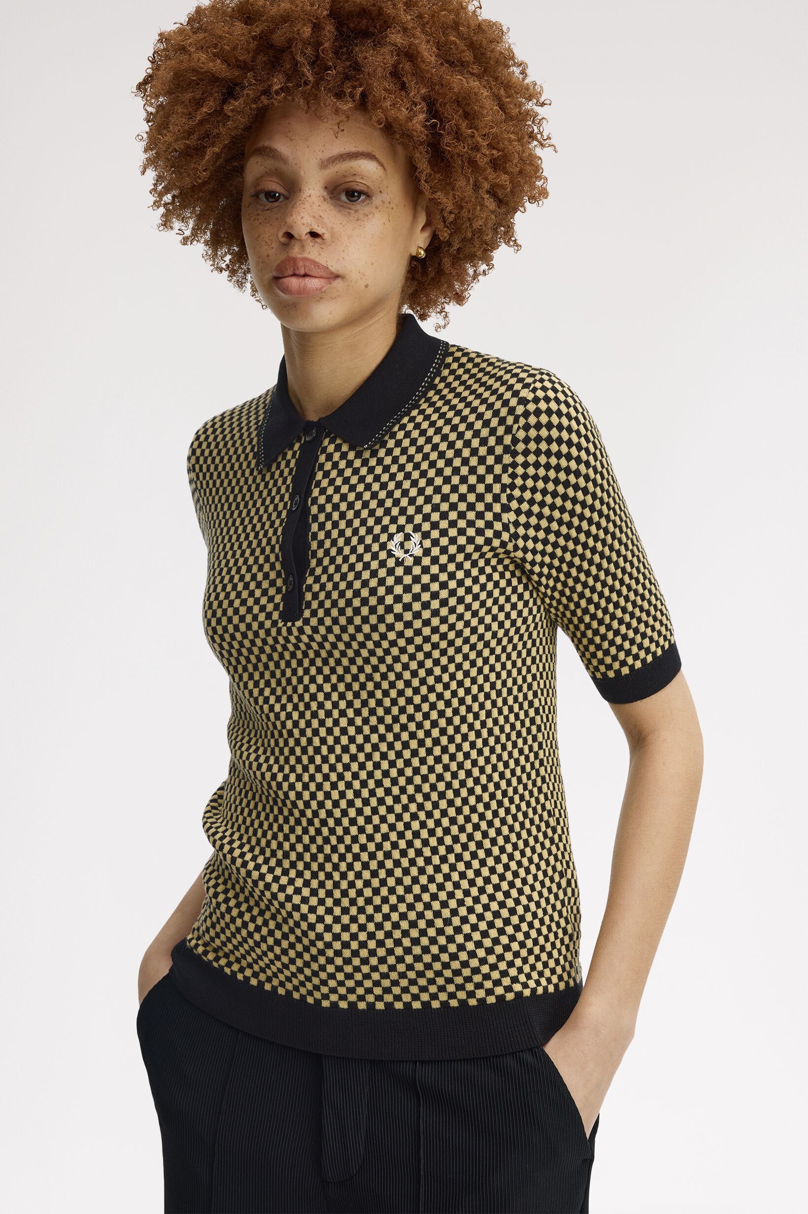 FRED PERRY 「Chequerboard Knitted Shirt」|ポロシャツ|