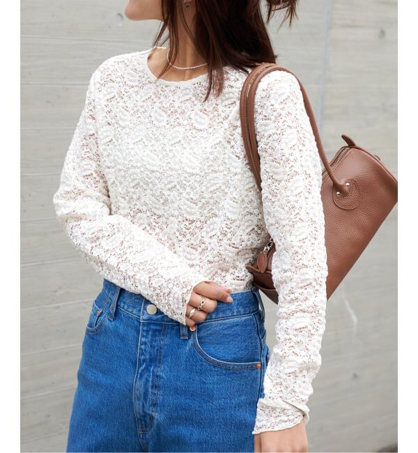 OUTDOOR PRODUCTS Usual Things「ストレッチカットレースプルオーバー」|Tシャツ・カットソー|ナチュラル