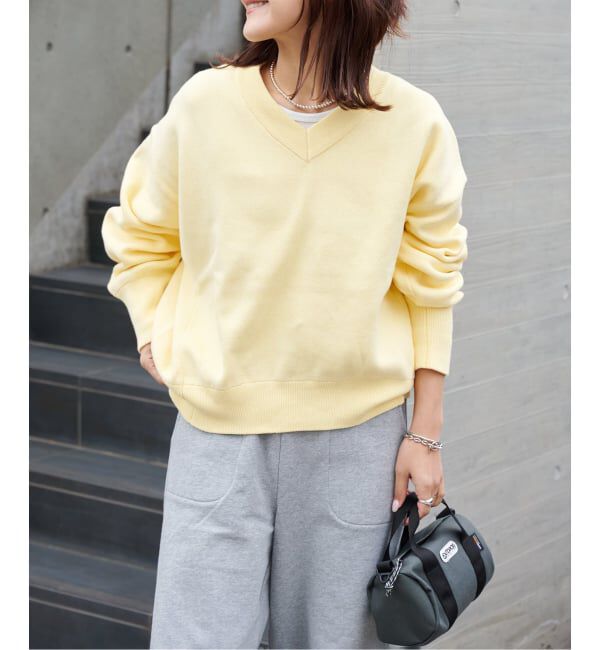 OUTDOOR PRODUCTS Usual Things「≪予約≫スウェットライクVネックニットプルオーバー」|ニット・セーター|