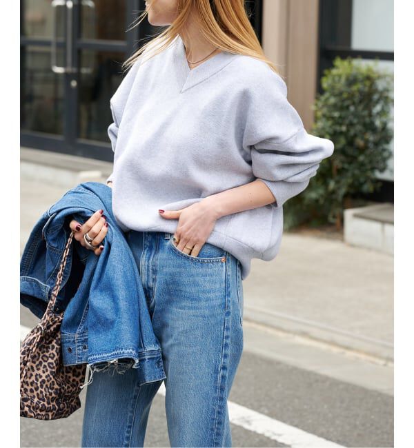 OUTDOOR PRODUCTS Usual Things「≪予約≫スウェットライクVネックニットプルオーバー」|ニット・セーター|