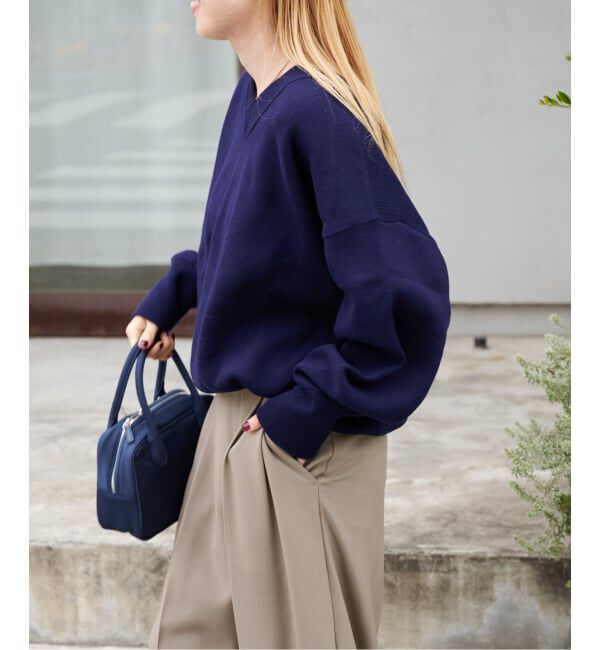 OUTDOOR PRODUCTS Usual Things「≪予約≫スウェットライクVネックニットプルオーバー」|ニット・セーター|