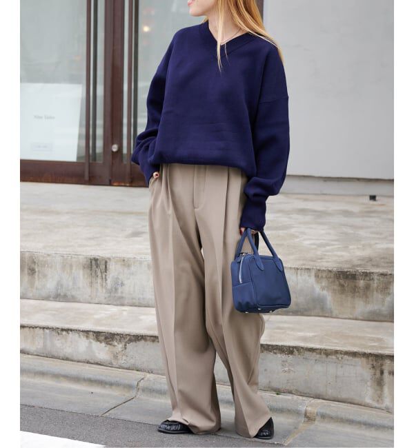 OUTDOOR PRODUCTS Usual Things「≪予約≫スウェットライクVネックニットプルオーバー」|ニット・セーター|