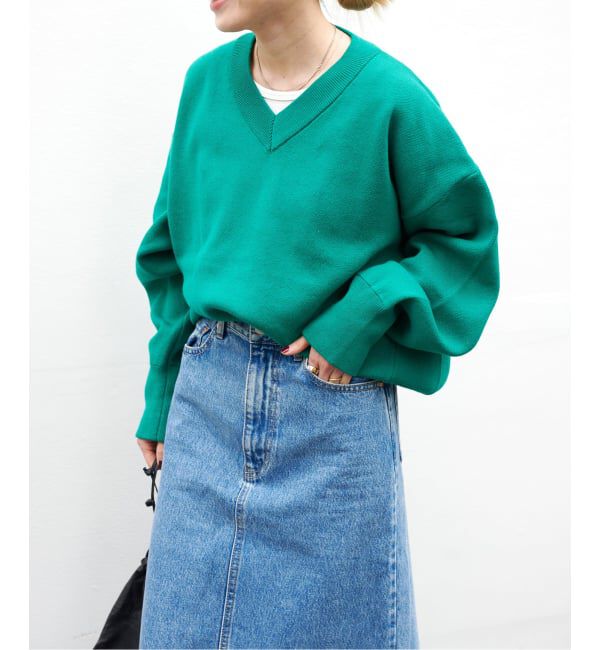 OUTDOOR PRODUCTS Usual Things「≪予約≫スウェットライクVネックニットプルオーバー」|ニット・セーター|