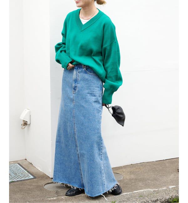 OUTDOOR PRODUCTS Usual Things「≪予約≫スウェットライクVネックニットプルオーバー」|ニット・セーター|