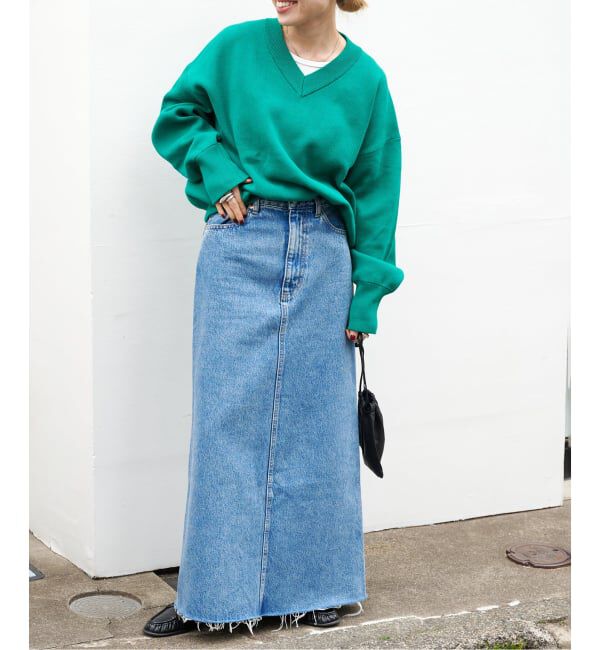 OUTDOOR PRODUCTS Usual Things「≪予約≫スウェットライクVネックニットプルオーバー」|ニット・セーター|