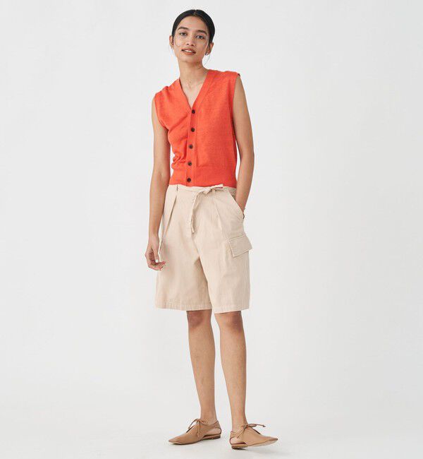 MACPHEE「ソフトコットンサテン タックハーフパンツ」|その他|