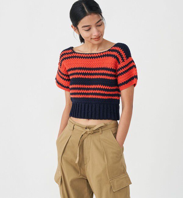 MACPHEE「コットンクロシェ 2-wayプルオーバー」|ニット・セーター|