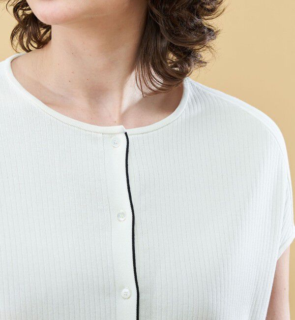 DES PRES「コットンアセテート クルーネックカーディガン」|カーディガン|