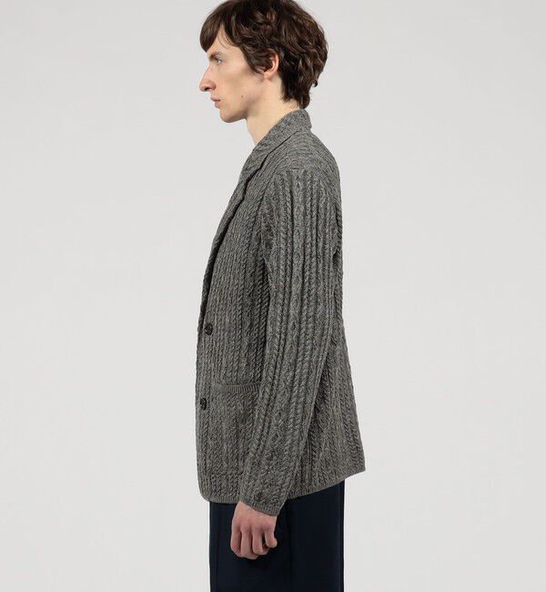 TOMORROWLAND MENS「プレミアムリネン ケーブルニットジャケット」|ニット・セーター|