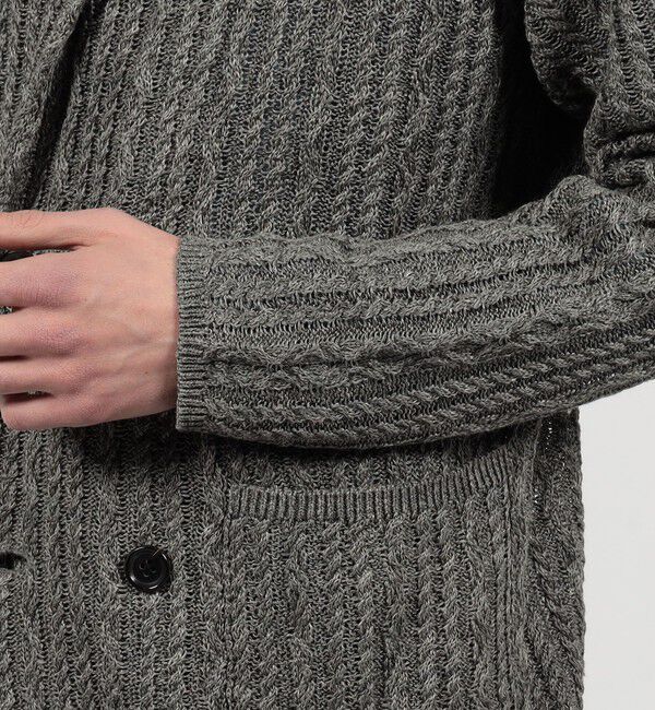 TOMORROWLAND MENS「プレミアムリネン ケーブルニットジャケット」|ニット・セーター|