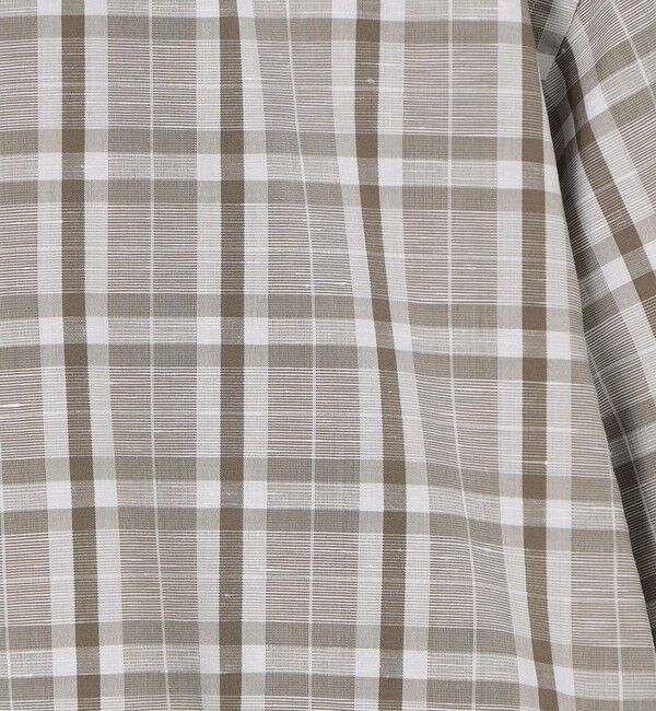 TOMORROWLAND MENS「コットンリネン オープンカラーロングスリーブ チェックシャツ ALUMO」|シャツ・ブラウス|