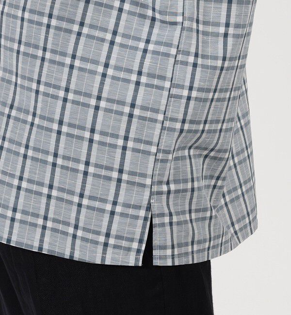 TOMORROWLAND MENS「コットンリネン オープンカラーロングスリーブ チェックシャツ ALUMO」|シャツ・ブラウス|