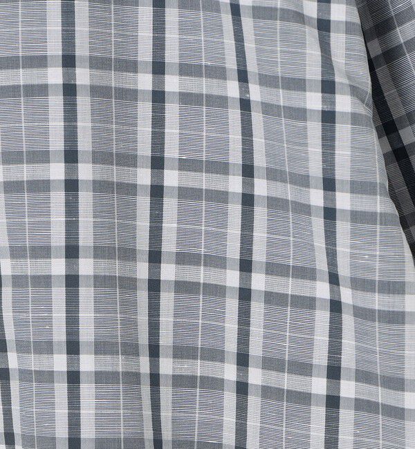 TOMORROWLAND MENS「コットンリネン オープンカラーロングスリーブ チェックシャツ ALUMO」|シャツ・ブラウス|