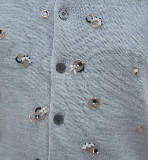 MACPHEE「ウールビジュー クルーネックカーディガン」|カーディガン|