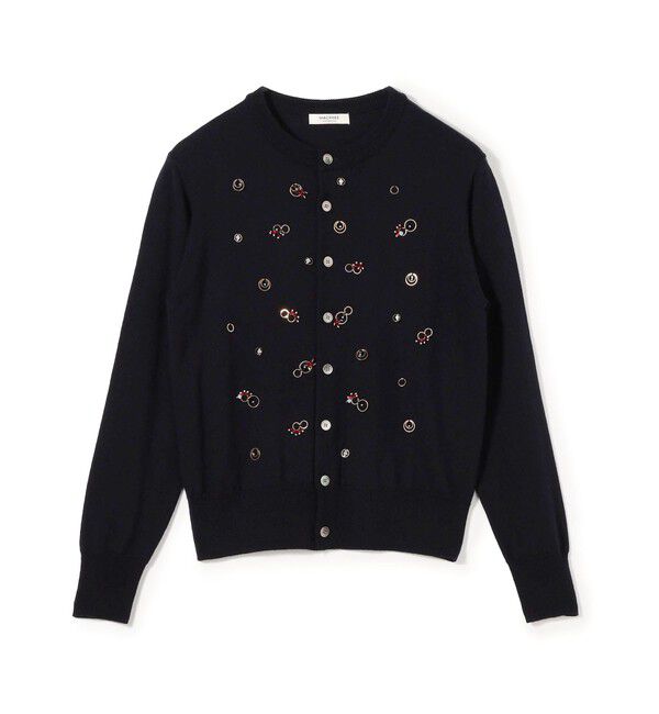 MACPHEE「ウールビジュー クルーネックカーディガン」|カーディガン|69 ネイビー