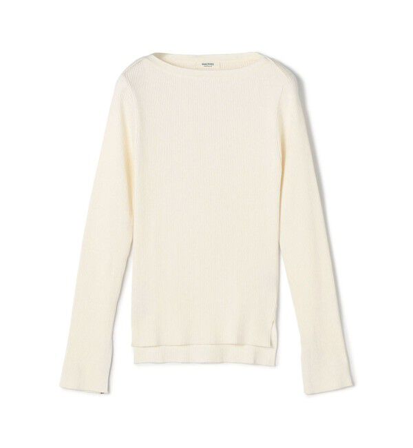 MACPHEE「コットンリブ ボートネックプルオーバー」|ニット・セーター|11 ホワイト
