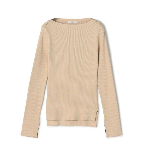 MACPHEE「コットンリブ ボートネックプルオーバー」|ニット・セーター|41 ライトベージュ