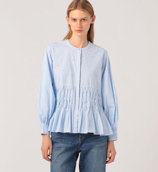 TOMORROWLAND BUYING WEAR「【別注】ne Quittez pas BLACK Tuck ストライプ ブラウス」|シャツ・ブラウス|