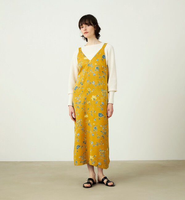 SOULEIADO「ベルベットサテンプリント キャミソールワンピース」|ワンピース|