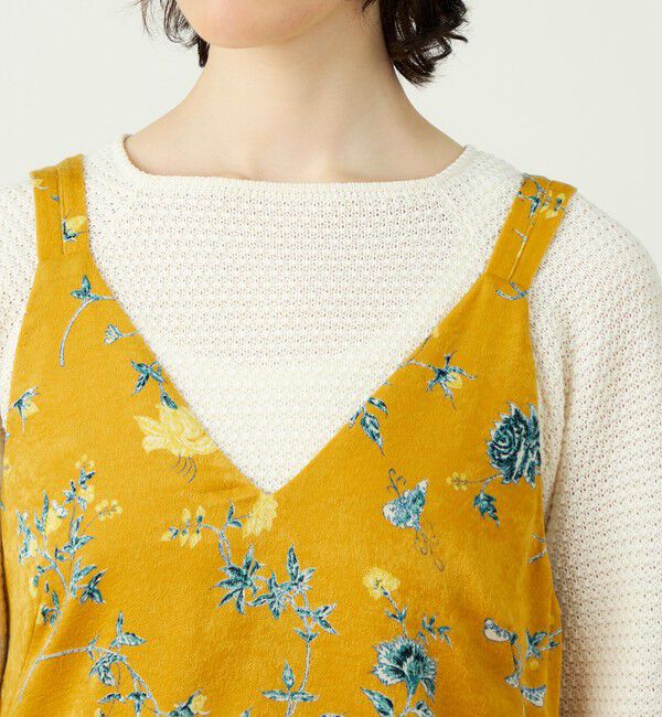 SOULEIADO「ベルベットサテンプリント キャミソールワンピース」|ワンピース|