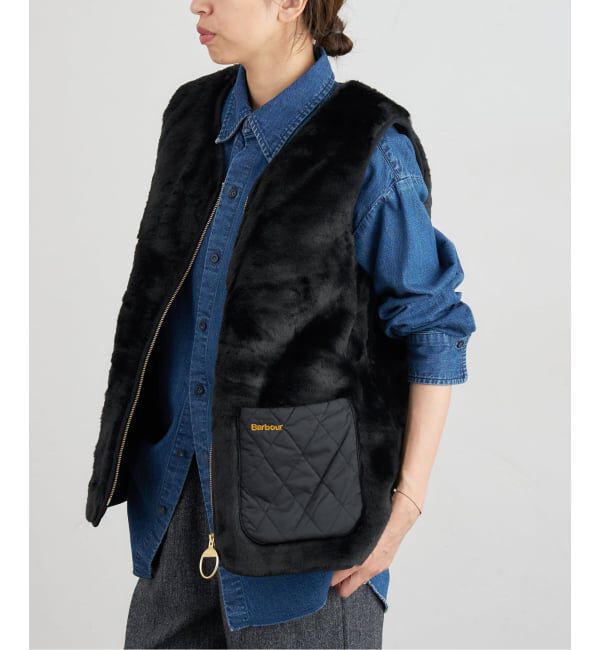 IENA「Barbour/バブアー KARIN FAUX FUR GILET ベスト LGI0201」|ダウンベスト・ベスト|