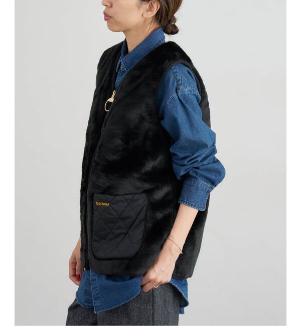 IENA「Barbour/バブアー KARIN FAUX FUR GILET ベスト LGI0201」|ダウンベスト・ベスト|