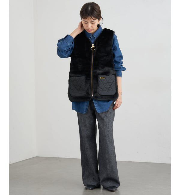 IENA「Barbour/バブアー KARIN FAUX FUR GILET ベスト LGI0201」|ダウンベスト・ベスト|