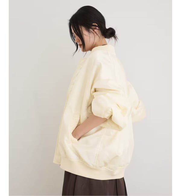 IENA LA BOUCLE「IENA LA BOUCLE LIMONTAナイロンワイドフォルムMA-1」|ブルゾン・スタジャン|