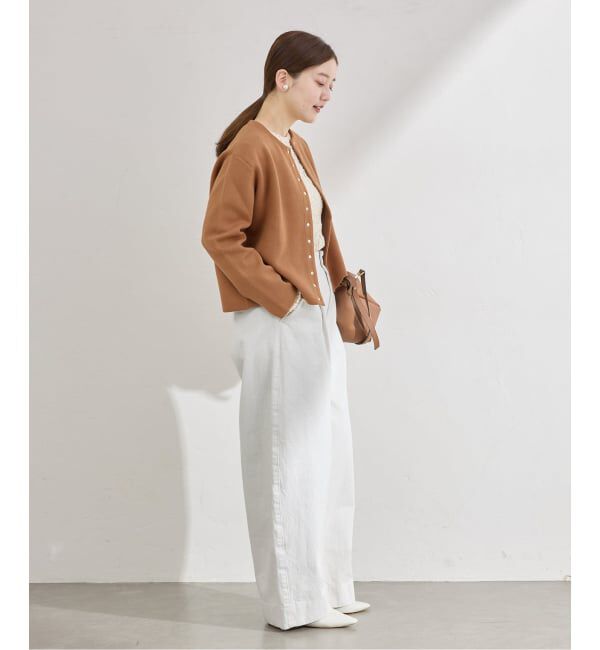 IENA「《追加2》ダブルフェイススナップカーディガン」|カーディガン|