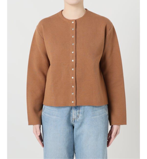 IENA「《追加2》ダブルフェイススナップカーディガン」|カーディガン|