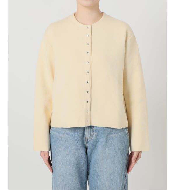 IENA「《追加2》ダブルフェイススナップカーディガン」|カーディガン|