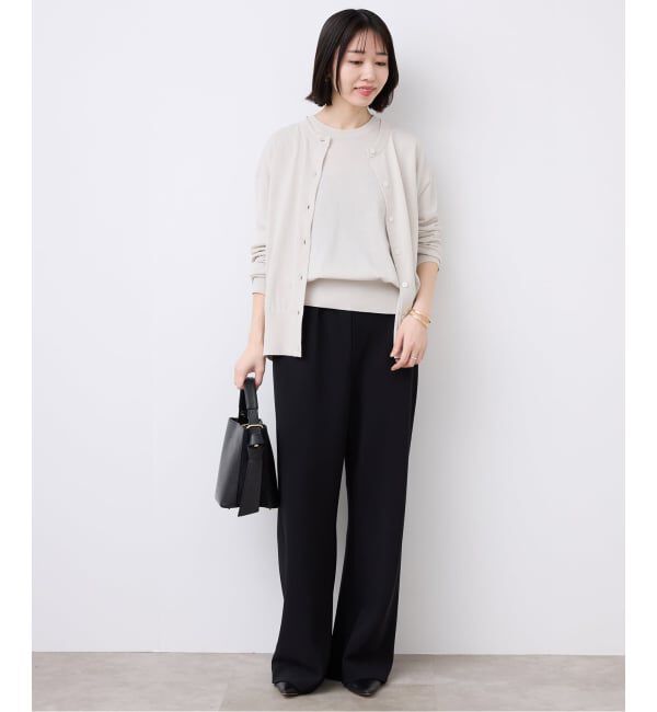 SLOBE IENA「《シリーズあり/予約》コットンキュプラクルーネックカーディガン」|カーディガン|