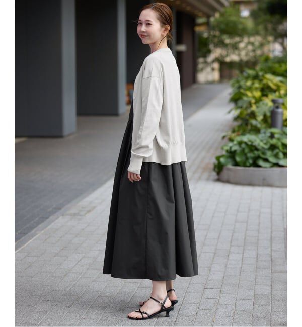 SLOBE IENA「《シリーズあり/予約》コットンキュプラクルーネックカーディガン」|カーディガン|