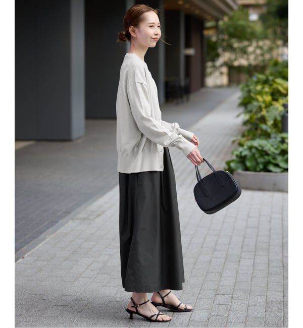 SLOBE IENA「《シリーズあり/予約》コットンキュプラクルーネックカーディガン」|カーディガン|