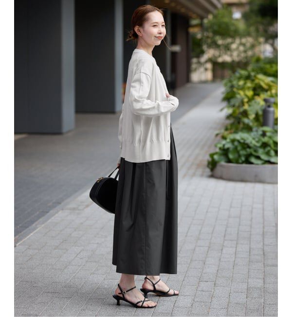 SLOBE IENA「《シリーズあり/予約》コットンキュプラクルーネックカーディガン」|カーディガン|