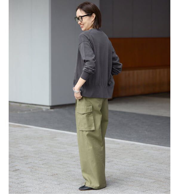 SLOBE IENA「《シリーズあり/予約》コットンキュプラクルーネックカーディガン」|カーディガン|