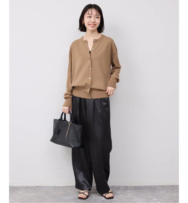 SLOBE IENA「《シリーズあり/予約》コットンキュプラクルーネックカーディガン」|カーディガン|