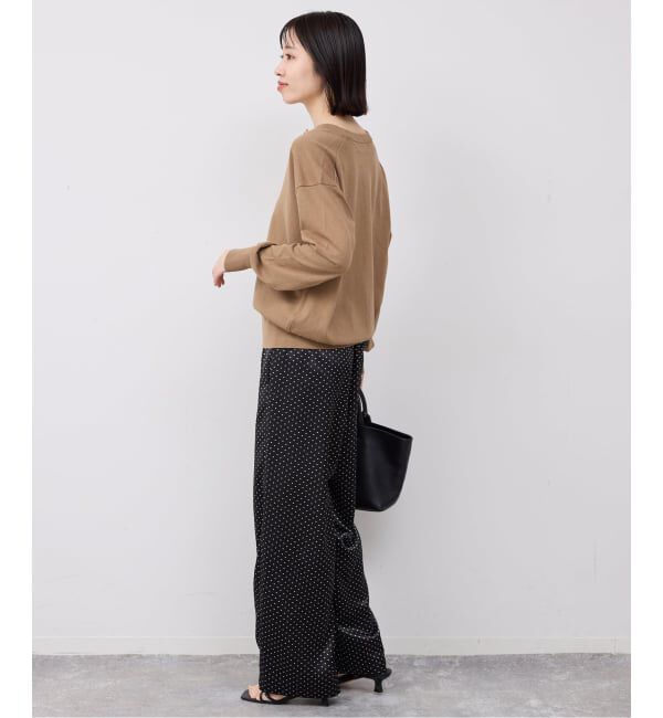 SLOBE IENA「《シリーズあり/予約》コットンキュプラクルーネックカーディガン」|カーディガン|