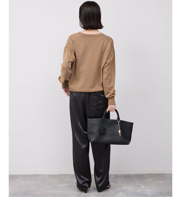 SLOBE IENA「《シリーズあり/予約》コットンキュプラクルーネックカーディガン」|カーディガン|