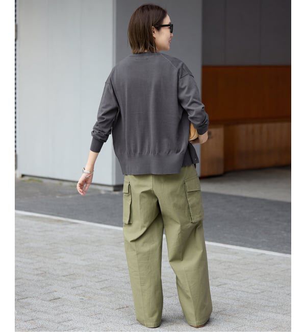 SLOBE IENA「《シリーズあり/予約》コットンキュプラクルーネックカーディガン」|カーディガン|