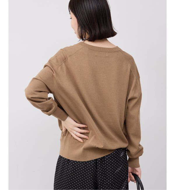 SLOBE IENA「《シリーズあり/予約》コットンキュプラクルーネックカーディガン」|カーディガン|