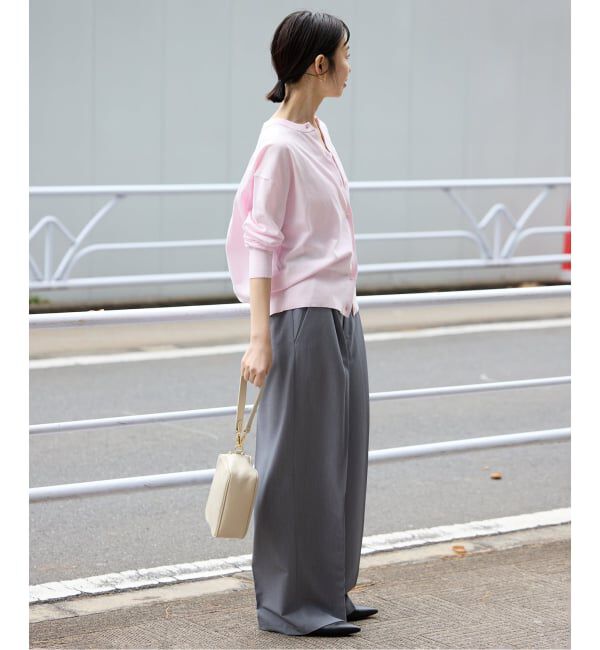 SLOBE IENA「《シリーズあり/予約》コットンキュプラクルーネックカーディガン」|カーディガン|