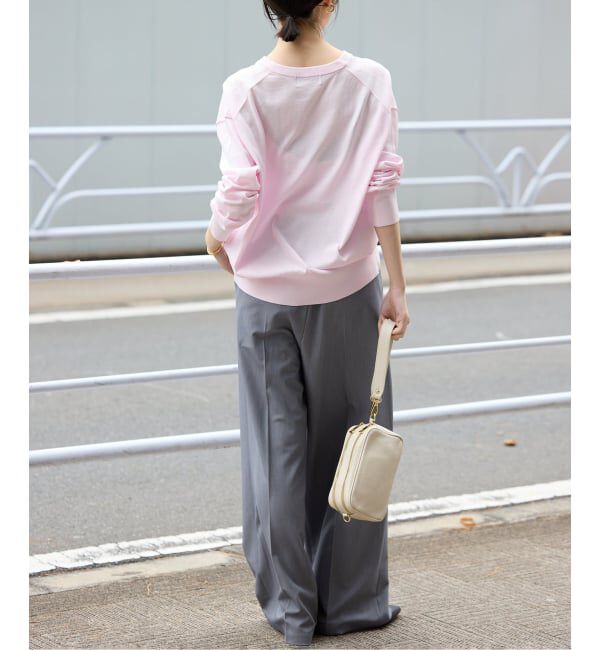 SLOBE IENA「《シリーズあり/予約》コットンキュプラクルーネックカーディガン」|カーディガン|