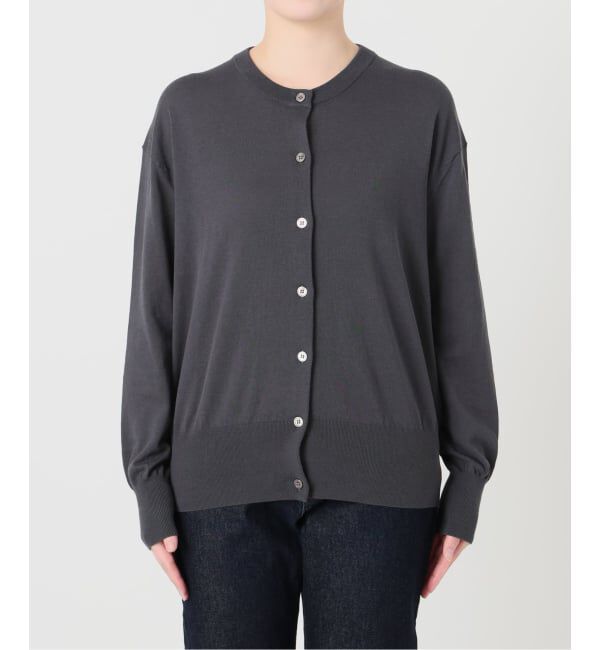 SLOBE IENA「《シリーズあり/予約》コットンキュプラクルーネックカーディガン」|カーディガン|