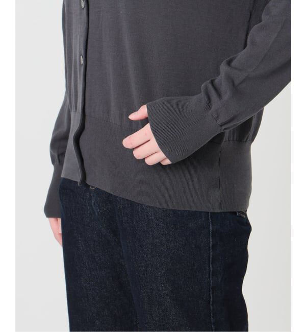 SLOBE IENA「《シリーズあり/予約》コットンキュプラクルーネックカーディガン」|カーディガン|