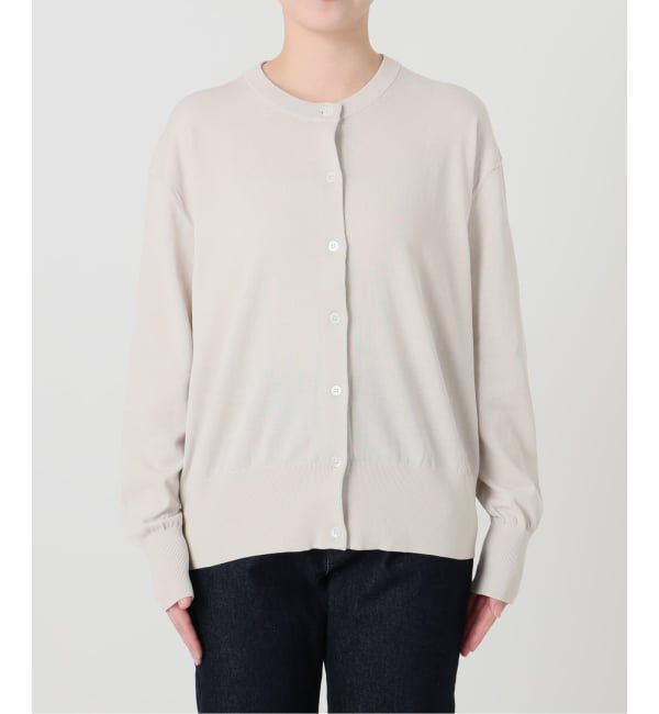 SLOBE IENA「《シリーズあり/予約》コットンキュプラクルーネックカーディガン」|カーディガン|