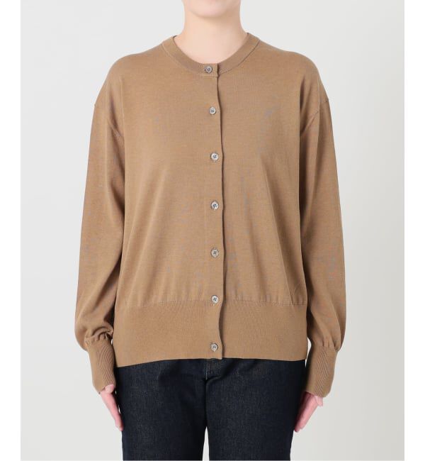 SLOBE IENA「《シリーズあり/予約》コットンキュプラクルーネックカーディガン」|カーディガン|