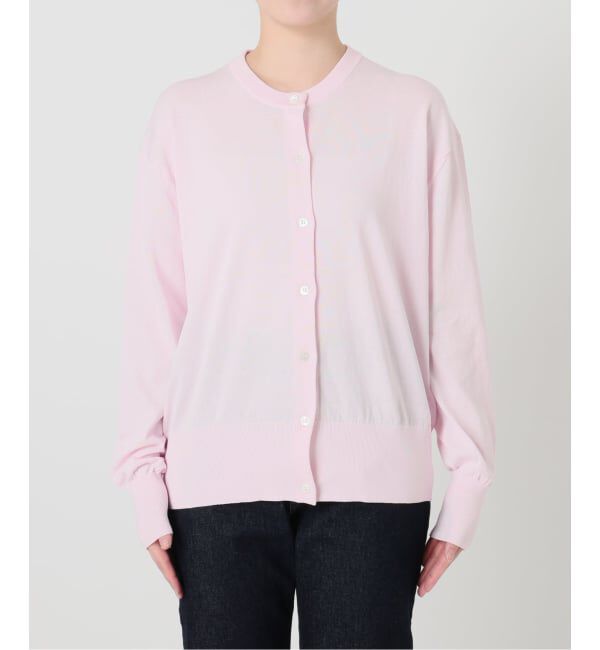 SLOBE IENA「《シリーズあり/予約》コットンキュプラクルーネックカーディガン」|カーディガン|