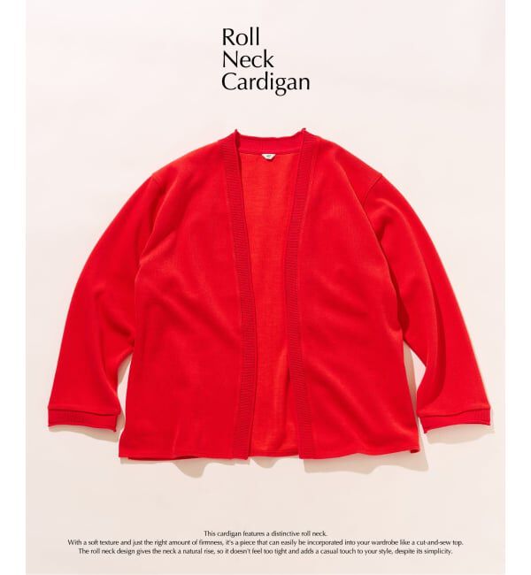 417 EDIFICE「ロールネック ニットカーディガン」|カーディガン|オレンジ